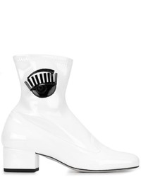 Женские белые кожаные ботинки от Chiara Ferragni