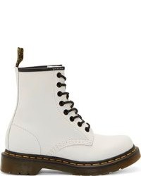 Женские белые кожаные ботинки от Dr. Martens