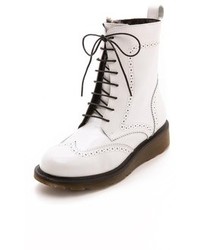 Женские белые кожаные ботинки от Studio Pollini