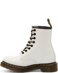 Женские белые кожаные ботинки от Dr. Martens