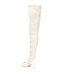 Белые кожаные ботфорты от Valentino