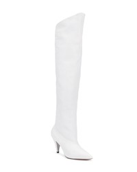 Белые кожаные ботфорты от Givenchy