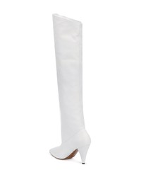 Белые кожаные ботфорты от Givenchy