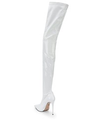 Белые кожаные ботфорты от Le Silla