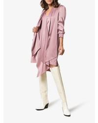 Белые кожаные ботфорты от Ganni