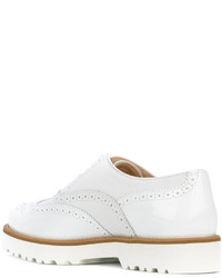 Женские белые кожаные броги от Hogan