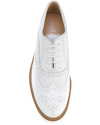 Женские белые кожаные броги от Hogan