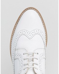 Женские белые кожаные броги от Asos