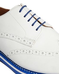 Белые кожаные броги от Grenson