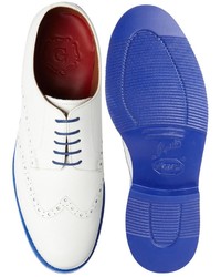 Белые кожаные броги от Grenson