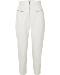 Белые кожаные брюки-галифе