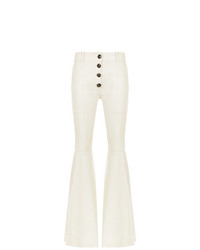 Белые кожаные брюки-клеш от Andrea Bogosian