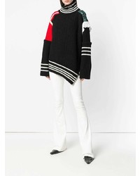 Белые кожаные брюки-клеш от Drome