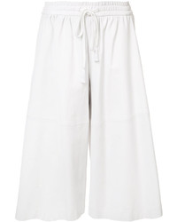 Белые кожаные брюки-кюлоты от ADAM by Adam Lippes