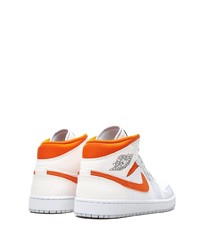 Мужские белые кожаные высокие кеды с принтом от Jordan