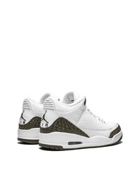 Мужские белые кожаные высокие кеды с принтом от Jordan