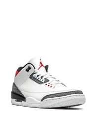 Мужские белые кожаные высокие кеды с принтом от Jordan