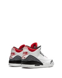 Мужские белые кожаные высокие кеды с принтом от Jordan