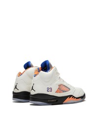 Мужские белые кожаные высокие кеды с принтом от Jordan