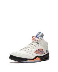 Мужские белые кожаные высокие кеды с принтом от Jordan