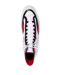 Мужские белые кожаные высокие кеды с принтом от Converse