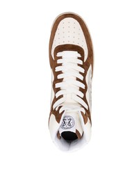 Мужские белые кожаные высокие кеды с принтом от Enterprise Japan