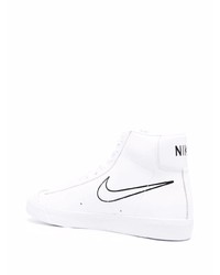 Мужские белые кожаные высокие кеды с принтом от Nike