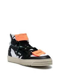 Мужские белые кожаные высокие кеды от Off-White