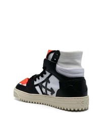 Мужские белые кожаные высокие кеды от Off-White