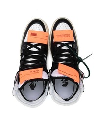 Мужские белые кожаные высокие кеды от Off-White