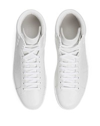 Мужские белые кожаные высокие кеды от Gucci