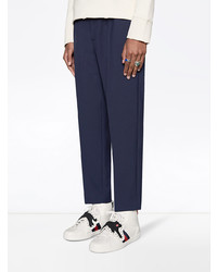 Мужские белые кожаные высокие кеды от Gucci