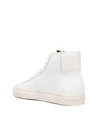 Мужские белые кожаные высокие кеды от Common Projects