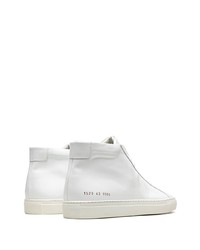 Мужские белые кожаные высокие кеды от Common Projects