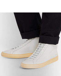 Мужские белые кожаные высокие кеды от Common Projects
