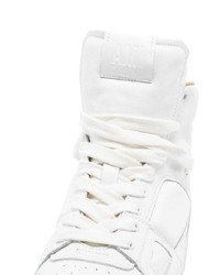 Мужские белые кожаные высокие кеды от Ami Paris