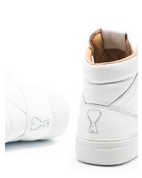 Мужские белые кожаные высокие кеды от Ami Paris