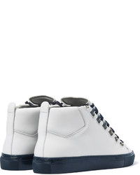 Женские белые кожаные высокие кеды от Balenciaga