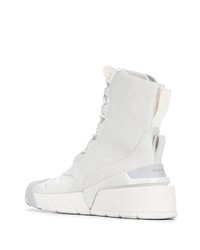 Мужские белые кожаные высокие кеды от Balmain