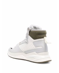 Мужские белые кожаные высокие кеды от Balmain