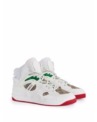 Мужские белые кожаные высокие кеды от Gucci