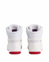 Мужские белые кожаные высокие кеды от Gucci