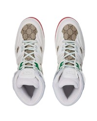 Мужские белые кожаные высокие кеды от Gucci