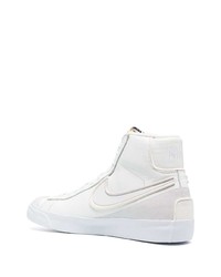 Мужские белые кожаные высокие кеды от Nike