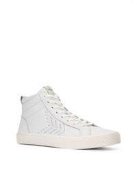 Мужские белые кожаные высокие кеды от Cariuma