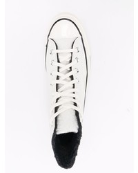 Мужские белые кожаные высокие кеды от Converse