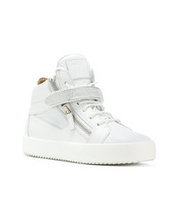 Женские белые кожаные высокие кеды от Giuseppe Zanotti Design