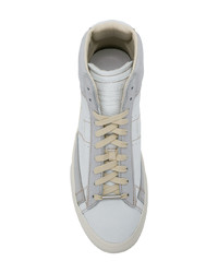 Мужские белые кожаные высокие кеды от Maison Margiela