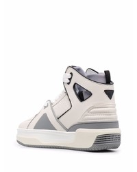 Мужские белые кожаные высокие кеды от Just Don