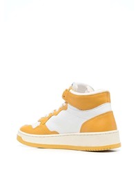 Мужские белые кожаные высокие кеды от AUTRY